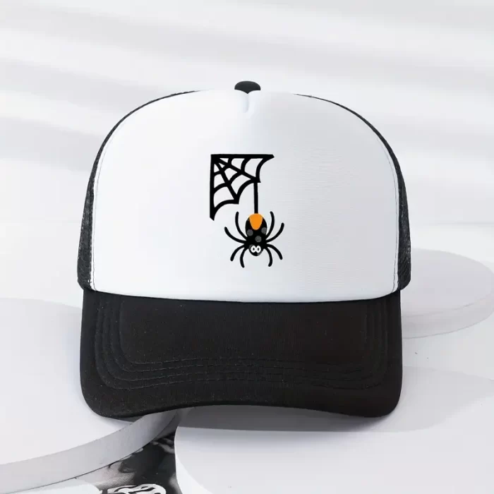 Sp5der Printed Trucker Hat - Black/White