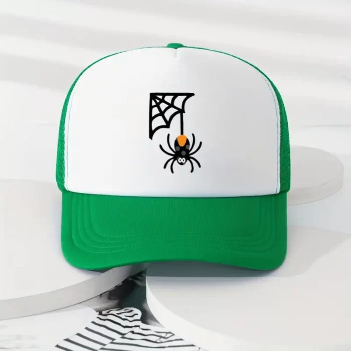 Sp5der Printed Trucker Hat - Green/White