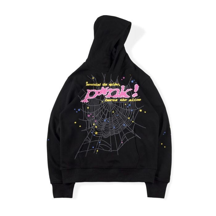 Pink Black Sp5der Hoodie