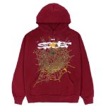 Red Sp5der Worldwide Pullover Hoodie