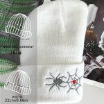 Spider Web Embroidery Beanies Halloween Graphic For Men & Women